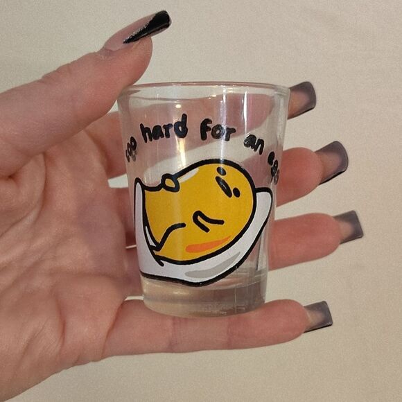 Sanrio Hello Kitty Guadetama Lazy Egg Mini Shot Glasses Set Of 3 - Picture 5 of 10